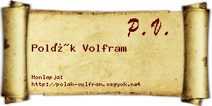 Polák Volfram névjegykártya